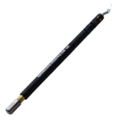 MICS Trapazoid 1.8mm - 2.4mm Tapered Spear Diamond Knife, Angled Dop Black Gold Titanium J-Slot Bayonet Handle Design.Blade has Laser Lines at 1.8mm, 2mm, 2.2mm, 2.4mm, is 0.17mm Thick. 